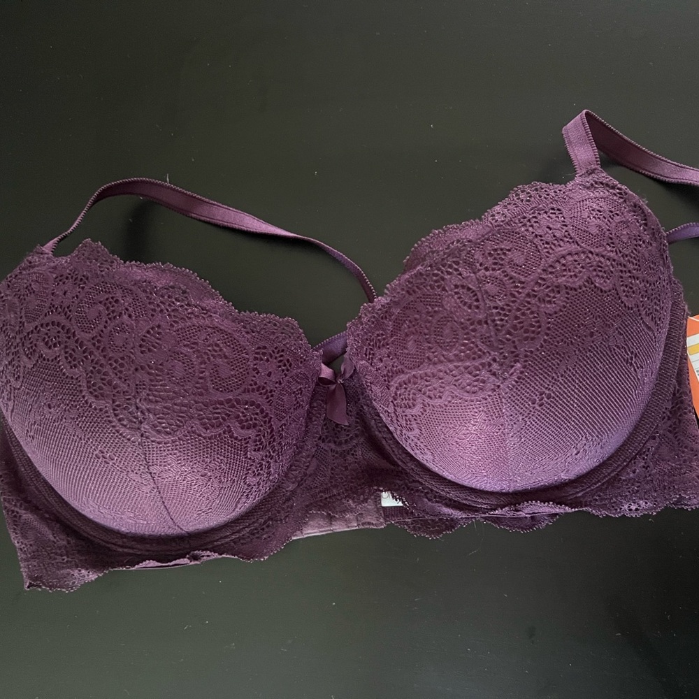 Purple Lace Underwire Bra